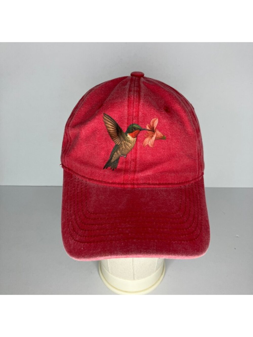 PANDAIZE Baseball Cap Adjustable Washed Red Hummingbird Bird Cotton Hat